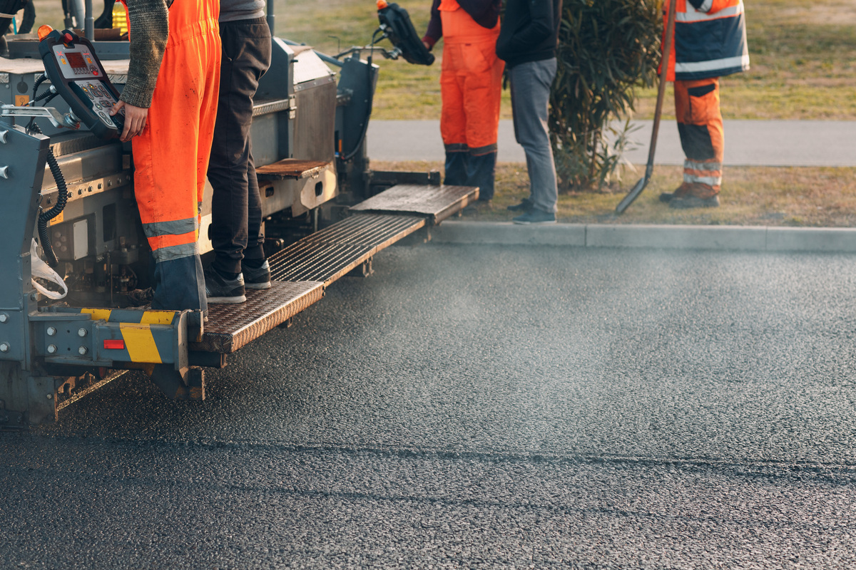 asphalt paving in action